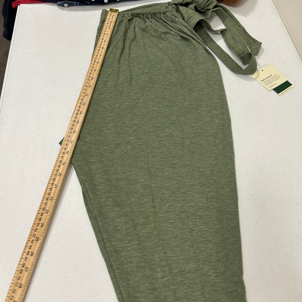 Halara Heather Green Halter Twist Back Jumpsuit Pockets Size L NWT - Picture 10 of 11